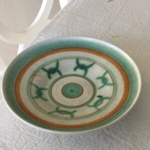 Artistic Green and Brown Ceramic Plate